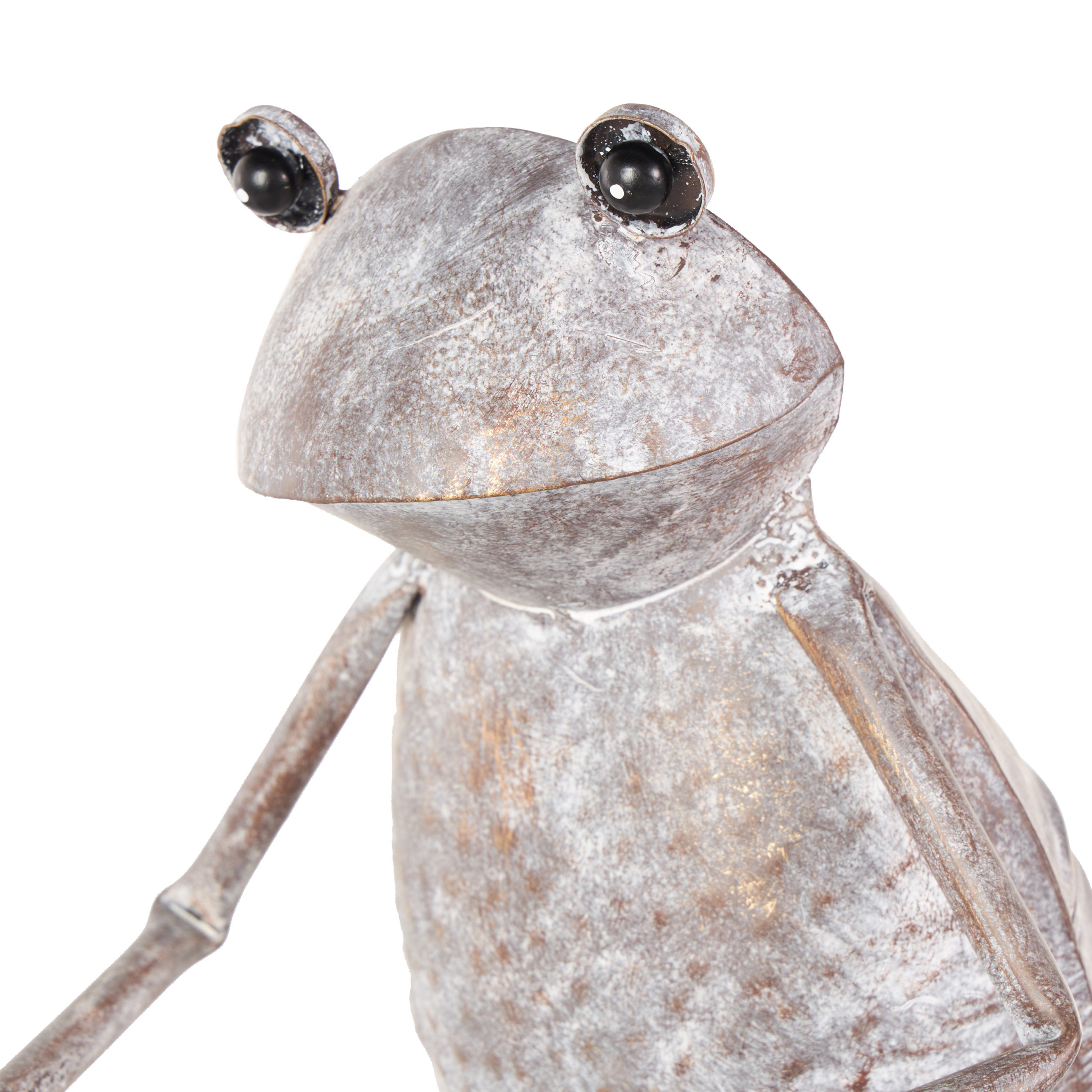 DecMode 20" On Bicycle Frog Garden Sculpture with Gold Accents