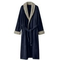 thumbnail image 5 of Manxivoo Robes for Women, Womens Robe Soft Bathrobe Fluffy Cute Long Coat Night Robe Bathrobe for Women Navy XL, 5 of 5