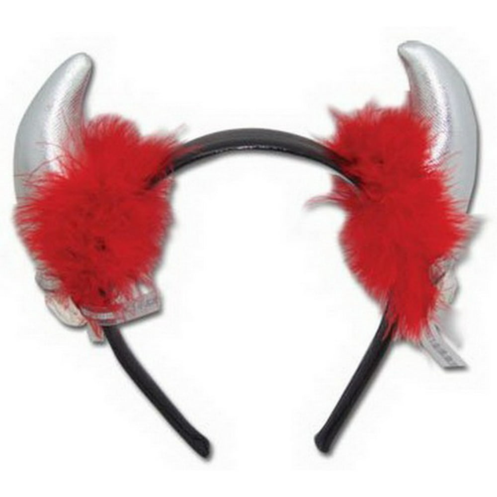 GE Animation Devil Horns Silver & Red Anime Cosplay Headband GE6332