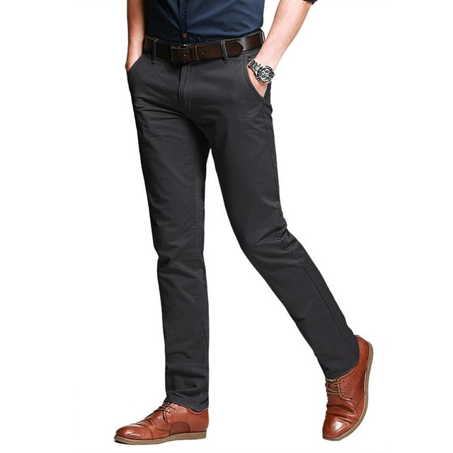 Pantalones casuales elásticos para hombre, 38 cm de ancho x 79 cm, color gris