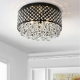 thumbnail image 5 of JONATHAN Y Evelyn 17" 3-Light Crystal Drops/Metal ,LED Flush Mount, Black, 5 of 9