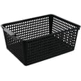 thumbnail image 4 of Begale Lot de 3 Grand Panier de Rangement en Plastique, Bac de Rangement Noir pour Étagère, 4 of 7