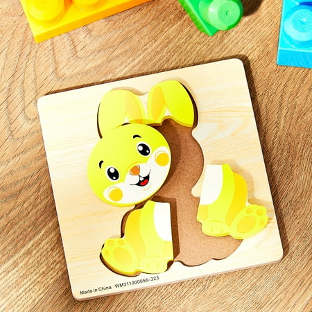 Spark Create Imagine 4-Piece Wooden Rabbit Mini Puzzle