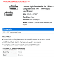 thumbnail image 2 of Left and Right Door Handle Set 2 Piece - Compatible with 1991 - 1997 Toyota Land Cruiser 1992 1993 1994 1995 1996, 2 of 2