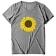 thumbnail image 1 of Gibobby Camisetas de verano para mujer Camisas mujeres Print Daily con estilo Camisa con estilo(Gris,CH), 1 of 3