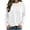 White, variant on CQONEPT Women Sweatshirts Dressy Casual Basic Long Sleeve Crew Neck Solid Fleece Sweatshirt Fall Pullover Clothes with Pocket Army Green L