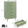 thumbnail image 5 of Fluted 5 Drawer Dresser for Bedroom, 48" Tall Modern Chest of Drawers with Deep Drawers and Wide Top, Wooden Dresser Organizer for Living Room, Hallway, Kids Room, 5 of 8