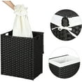 thumbnail image 4 of 23.8 Gal (90L) Laundry Hamper Laundry Basket with Lid and Handles Wicker hamper Foldable Removable Liner Bag Black, 4 of 9