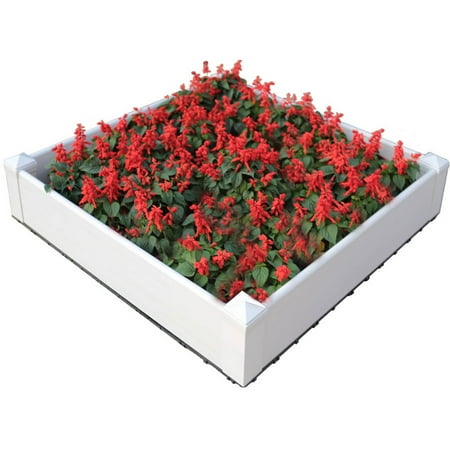 NewTechWood Composite Lumber Patio Raised Garden Bed Kit, Hyams White