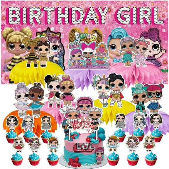 LOL Surprise Party Decorations Decor Supplies Honeycomb Centerpieces Table Toppers Cake Toppers for Birthday Photo Props