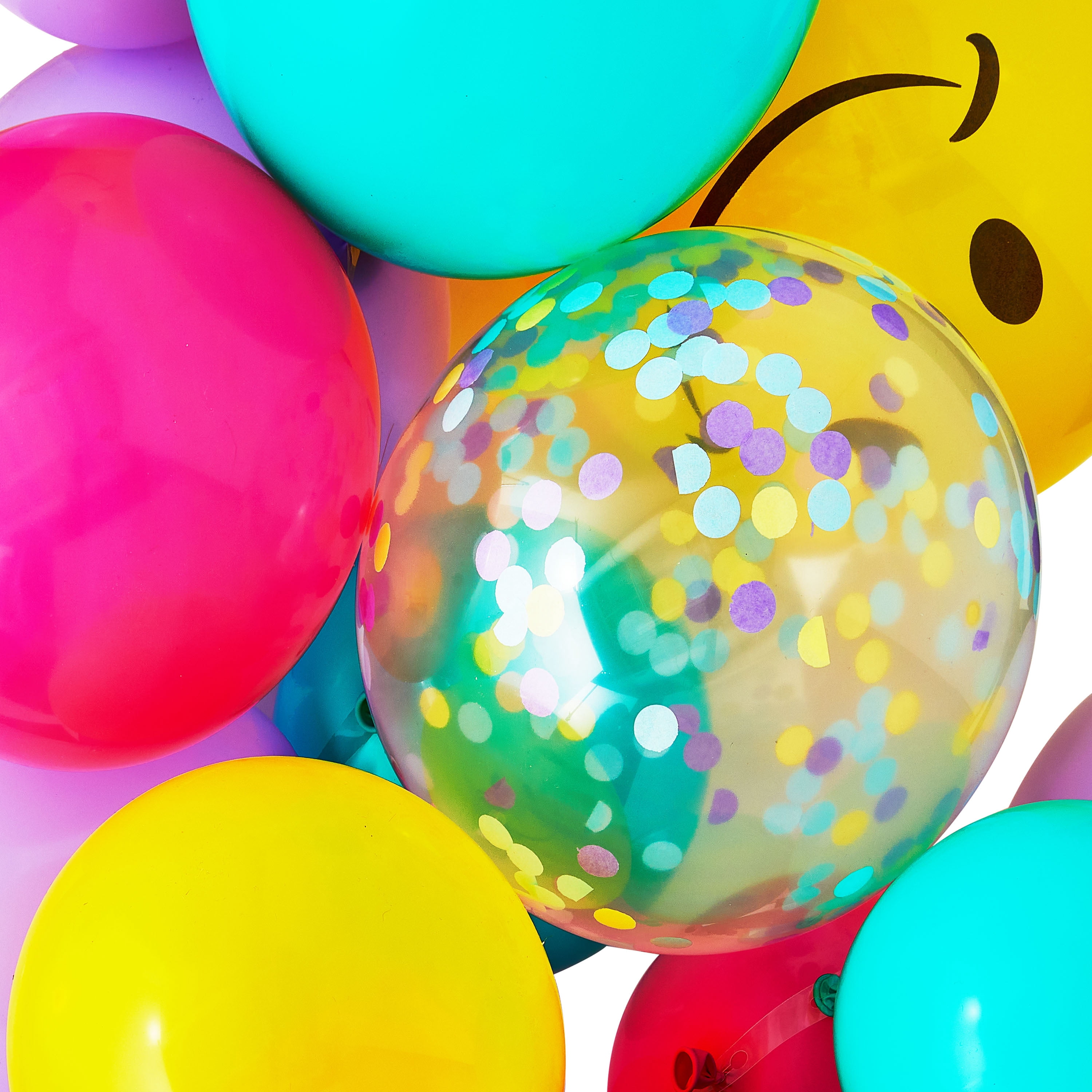 Multicolor Happy Face Balloon Garland, 76 Pieces, by Way To Celebrate