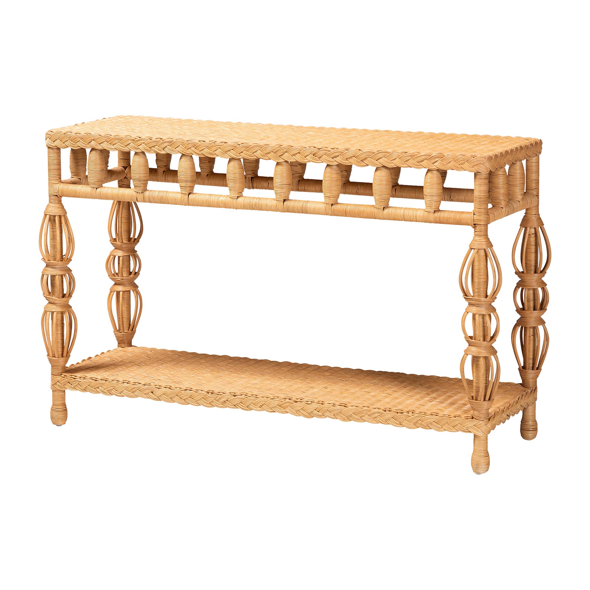bali & pari Dolby Boho Console Table, Light Honey