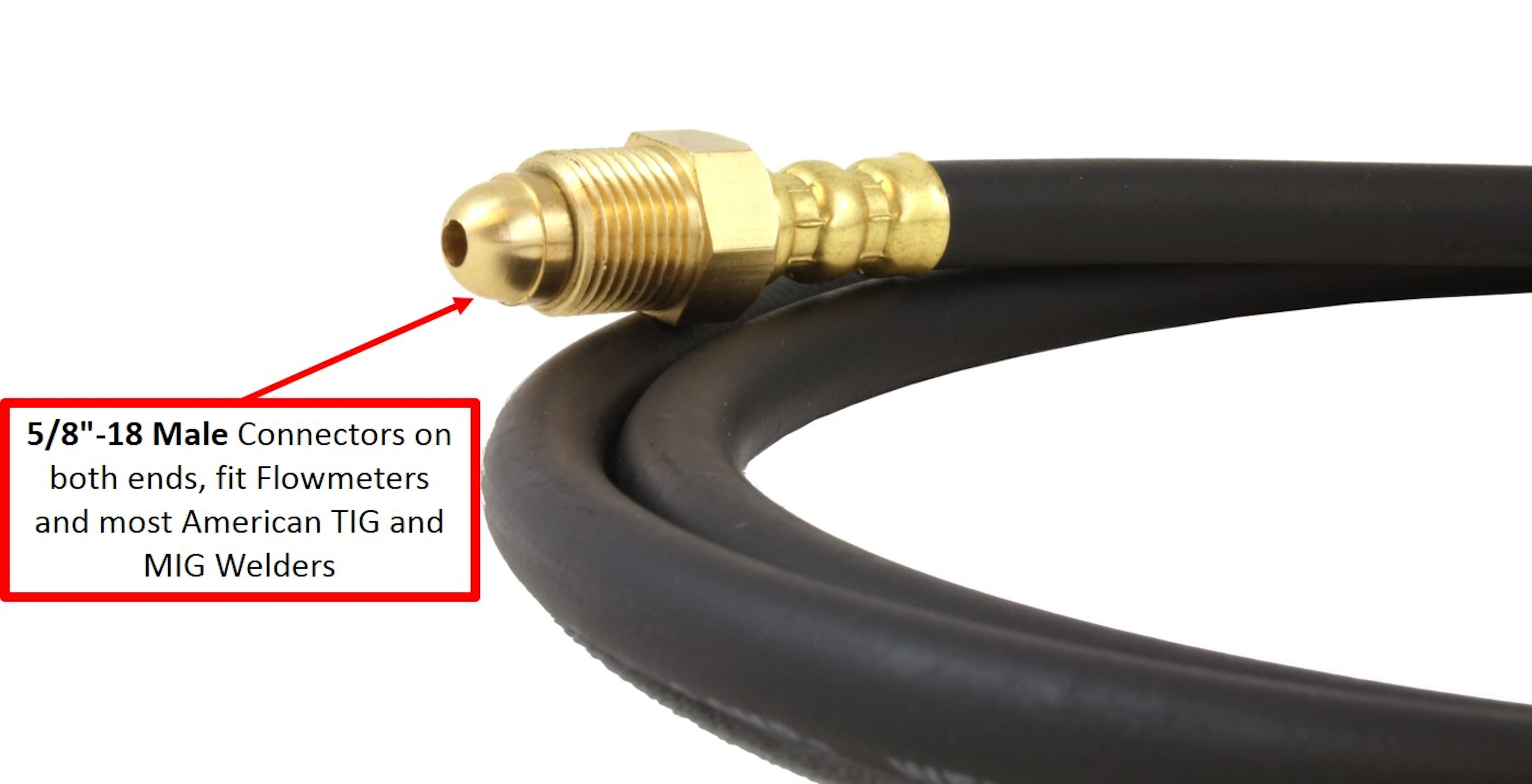 Argon CO2 - TIG/MIG Flowmeter - Welding Regulator - Welder Gauge with 10 Feet Argon Hose - CGA580 - MD
