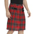 thumbnail image 3 of Vjnyvs Scottish Plaid Kilt Scottish Pleated Tartan Skirt Kilts Clothing Traditional Skirt for Men, 3 of 7