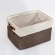 thumbnail image 1 of ZHAOCHENG Caja de almacenamiento plegable rectangular con cesta de almacenamiento de tela con costura de lino, caja de almacenamiento con asas de cuerda de algodón, caja de almacenamiento en forma de, 1 of 5