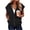 Black, variant on Hueoook Zip Up Hoodies for Women Trendy Sleeveless Woman Trendy Zipper Pocket Drawstring Hooded Sweatshirt Short Sleeve Tops Army Green L