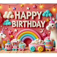 thumbnail image 3 of Colorful Unicorn Themed Happy Birthday Banner with Stars Clouds and Rainbow Background Party Decoration for Birthday Party Photography Props Backdrop Decorations, 3 of 7