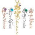 thumbnail image 1 of Collar con nombre personalizado con flor de nacimiento, collar con nombre personalizado, regalo para ella--slive-Código de modelo 30526 slive, 1 of 3