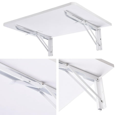 Yescom Wall Mounted Floating Folding Computer Desk 66lbs Weight Capacity Pc Dining Wooden Table 23 5 8 X 15 3 4 White Canada - White Wall Mounted Floating Folding Computer Desk