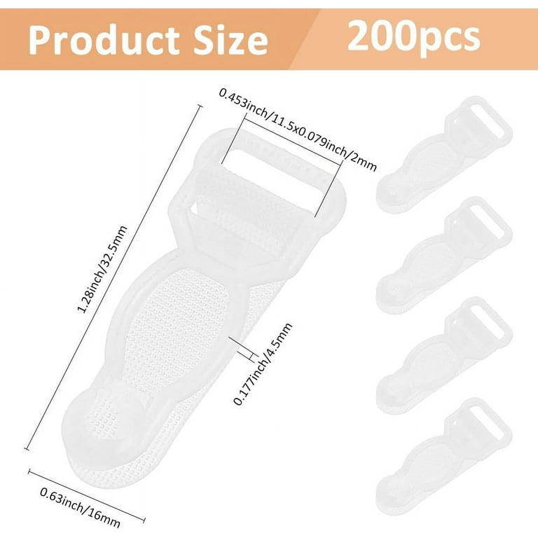 200PCS Plastic Garter Clips Grip Tranparent Garters End Buckle Suspender  Clips Stocking Clips Suspenders Supplies Corset Garter Belt Straps DIY ...