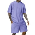 thumbnail image 2 of S-4X Plus Size Mens 2 Piece Outfits Sets with Pockets Big & Tall Casual Solid Short Sleeve T-Shirts and Shorts Workout Track Suits Summer, 2 of 6