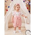 thumbnail image 6 of BemeyourBBs Newborn Baby Girl 4th of July Clothes Baby Girls Independent Day Summer Clothes 0 3 6 9 12 18 Months Patriot USA Flag Print Romper Fake Two-Piece Short Sleeve Bodysuit Jumpsuit Headband, 6 of 9