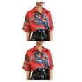thumbnail image 1 of Qarigey Hombres Mujeres Camisa de playa Casual Manga corta Simple Dragon Top Transpirable Estilo étnico Camiseta para viajes diarios Rojo Rojo S 2piezas, 1 of 6