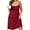 A1-Wine Red, variant on SHOWMALL Plus Women Lace Nightgown Sexy Spaghetti Strap Cami Sleeveless Green 3X Sleepwear Sleep Dress