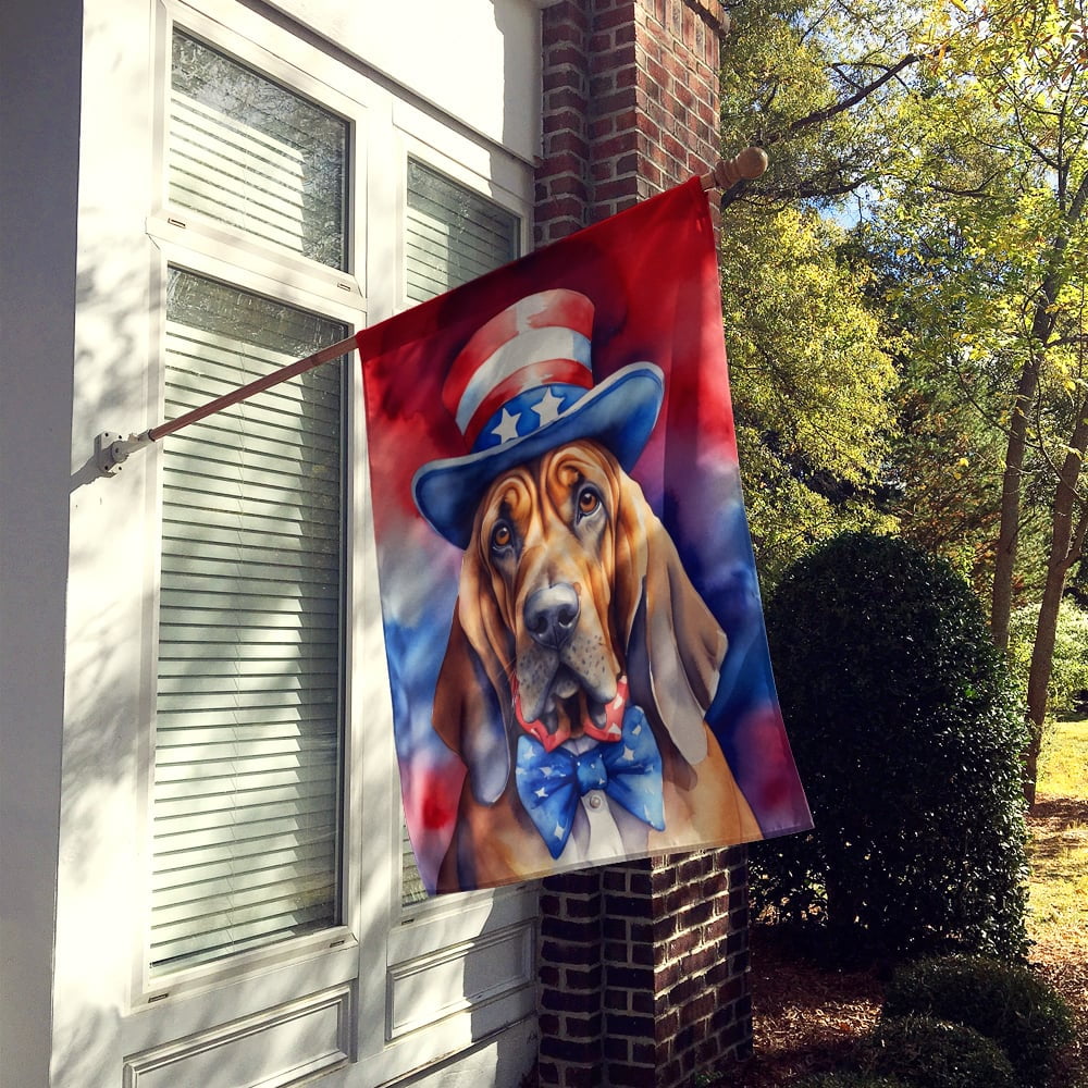 Bloodhound Patriotic American House Flag 28 in x 40 in