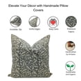 thumbnail image 4 of Fabdivine Thick Linen Hand Block Print Decorative Throw Pillow Cover , 18"X18", Black, 4 of 5