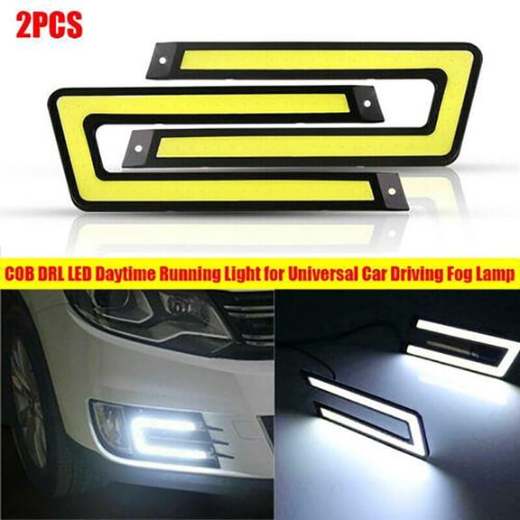 1 Pair White COB DRL LED Daytime Running Light Universal Car Driving Fog Lamp DC 12 V 6000K White Light 96 Single Chip Chip