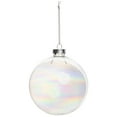 thumbnail image 5 of Northlight Christmas Glass Ball Ornaments - 4" (100mm) - Clear Iridescent - 4ct, 5 of 8