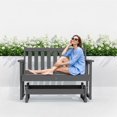thumbnail image 7 of SERWALL Outdoor Glider Bench Set of 2, HDPE Material Weather-Resistant Rocking Chair Swings for Patio Porch Garden, Gray, 7 of 7