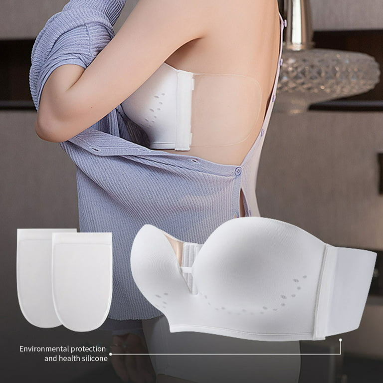 Lopecy-Sta Strapless Bra Women's Small Chest Gathering Wipe Chest Bare  Shoulder Wrap Chest Match Side Silicone Anti-slip Chest Paste Hidden Womens