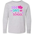 thumbnail image 3 of Inktastic 100 Days of School in Pink and Purple with Crown Long Sleeve Youth T-Shirt, 3 of 5