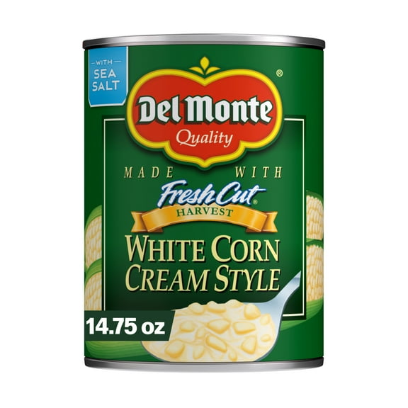 Del Monte Cream Style White Corn, 14.75 oz Can, Canned Vegetables