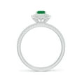 thumbnail image 2 of ANGARA Natural Split Shank Pear Emerald and Diamond Double Halo Ring in 14K White Gold for Women (Size-6x4mm) | May Birthstone, Birthday, Anniversary, Jewelry Gift for Women | Natural Emerald Ring, 2 of 8