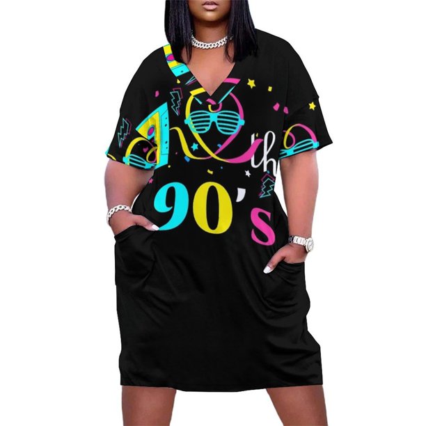 Me encanta los años 90 vestido suelto con bolsillo vestidos de mujer vestido de fiesta por la noche vestidos de fiesta mujer