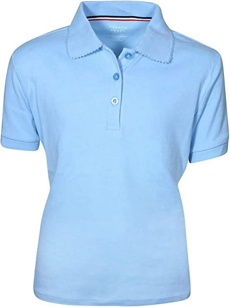 French Toast Kid Girls' 2-Pack Short Sleeve Polo Shirt School Uniform (Light  Blue, Medium (7/8)) - Walmart.com