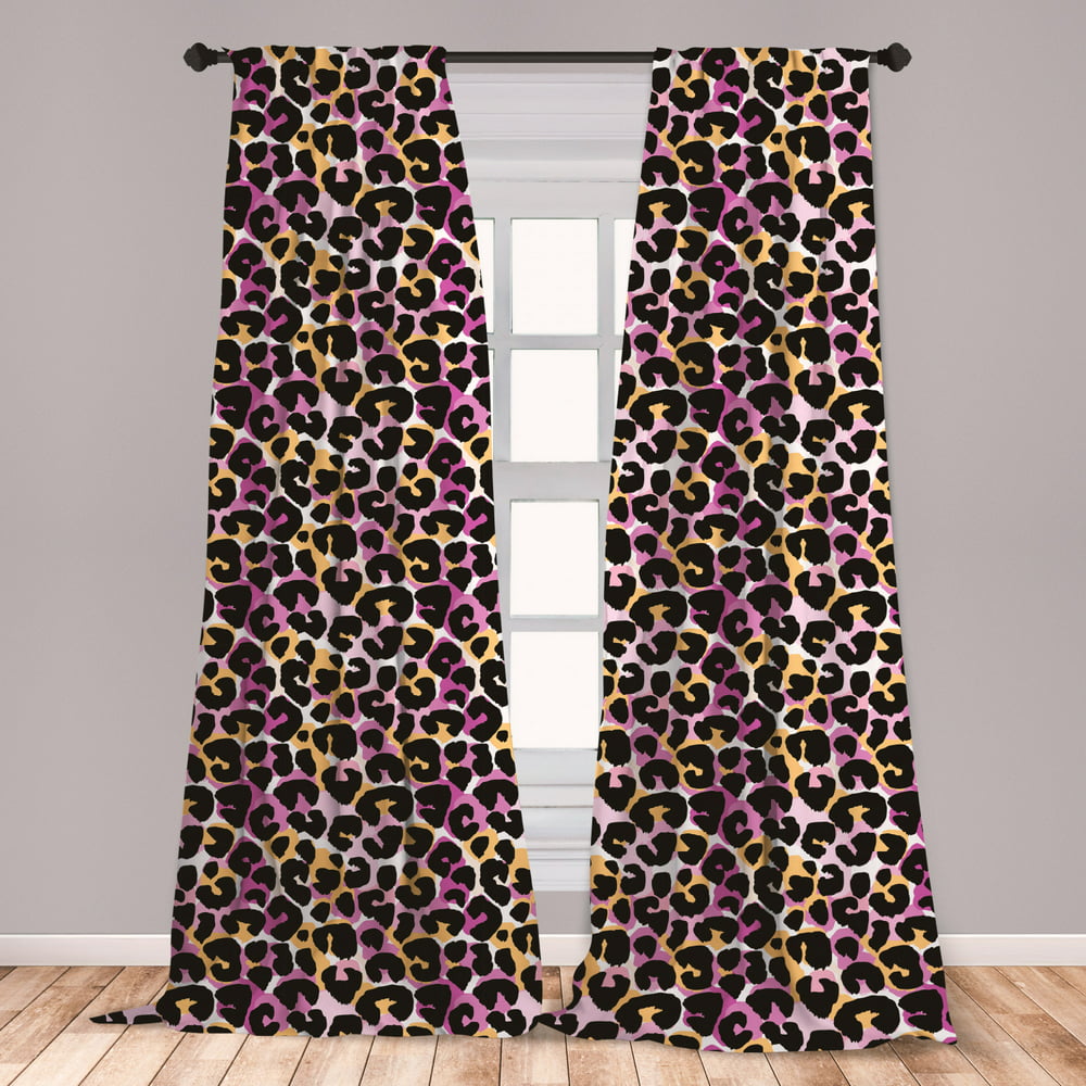Leopard Print Curtains 2 Panels Set, Abstract Wild Exotic Animal Skin ...