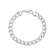 Focus for Men by Focus Men Bold Curb Link Bracelet in Brilliant White Stainless Steel, 8.5"