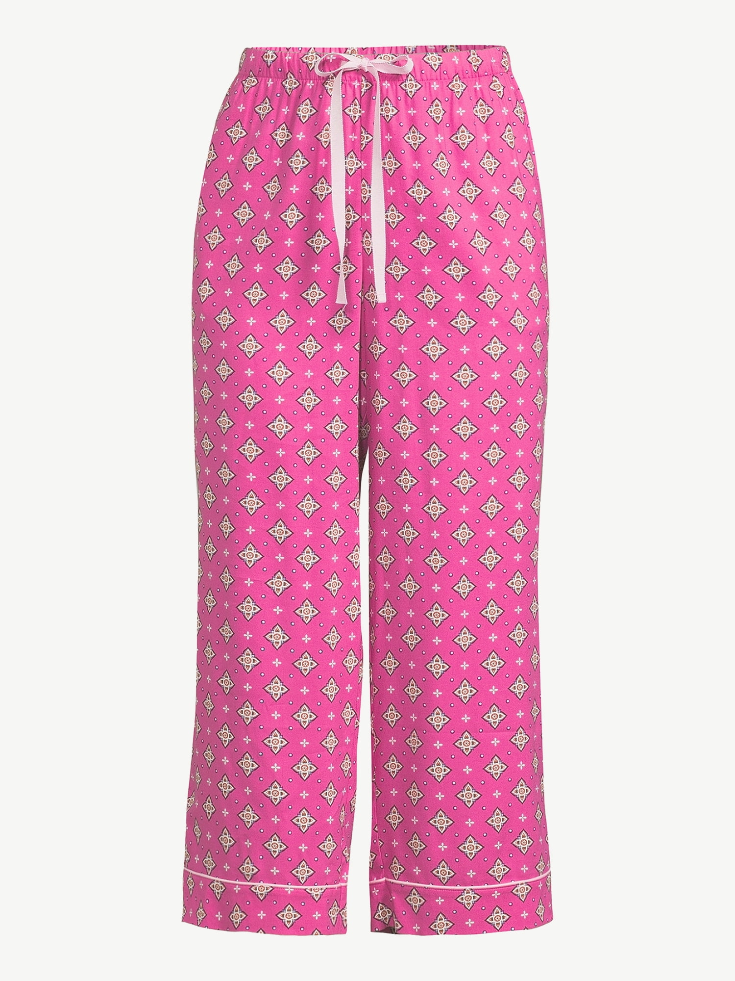 Joyspun Women's Woven Cropped Pajama Pants, Sizes S to 3X