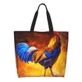 thumbnail image 1 of Fotbe Colorful Rooster Bolsa Tote Estética de Lona con Estampado para Mujer - Bolsa Reutilizable de Hombro Casual para Vacaciones, Compras, Trabajo y Gimnasio, 1 of 8