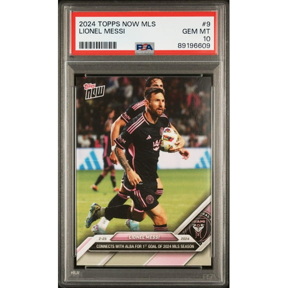 Graded 2024 Topps Now MLS Lionel Messi #9 Soccer Card PSA 10 Gem Mint