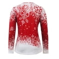 thumbnail image 4 of Pntutb Camisas para mujer Blusa de manga larga con estampado de cuello en V de Navidad Blusa regular estampada Pntutb Pntutb-8005, 4 of 6