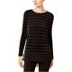 thumbnail image 1 of INC Blusa de rayas metálicas para mujer, negro, mediano, 1 of 2