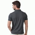 thumbnail image 4 of Men's Cotton Slim Polo Short Sleeve Shirt, Charcoal Grey 2XL, 1 Pack, 4 of 7
