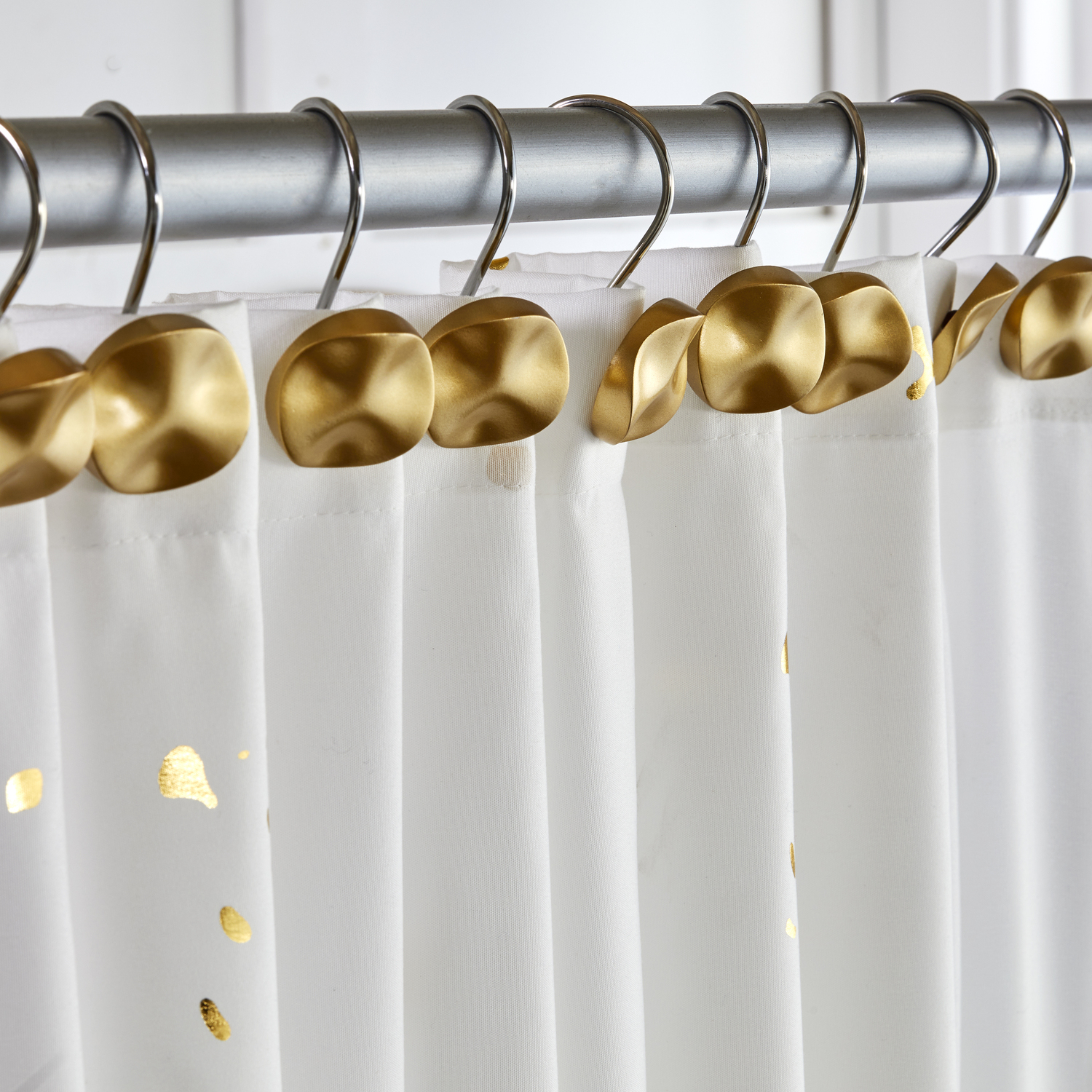 SKL Home Sparkle Shower Curtain Hooks, Taupe, 12 piece