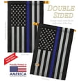 thumbnail image 2 of Breeze Decor 08382 Military US Blue Stripe 2-Sided Vertical Impression House Flag - 28 x 40 in., 2 of 3