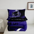 thumbnail image 5 of Erosebridal Purple Soccer Helmet Bedding Full Comforter Set, Football Game Down Comforter, Sports Theme Decor, Breathable, 5 of 8